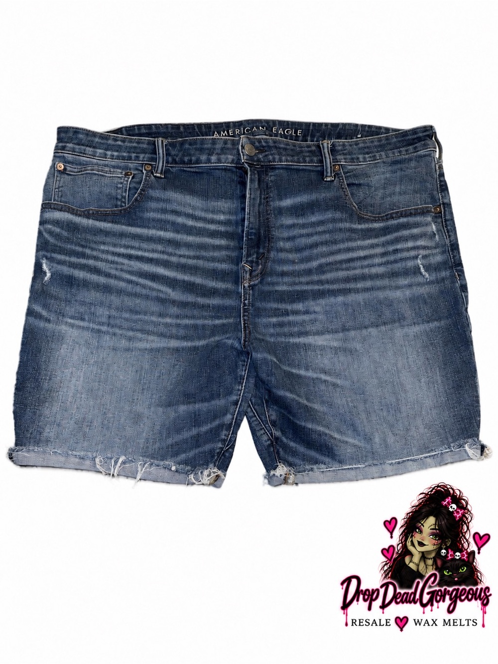 American Eagle Outfitters Men's Blue Denim Cutoff Shorts